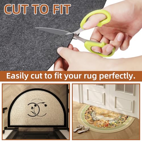 Waterproof Non-Slip Rug Pad, Round 8 Ft Carpet Pads for Large Area Rugs 1/8" Thick Felt Floor Protection Pad for All Floors and Finishes, Keep Rugs in Place and Provide Cushioning (8FT) - size: 8FT Round