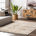 Nuloom Kerry Beige, 4' x 6', Geometric, Soft and Cozy, High Traffic, Stain Resistant, Easy Clean, Durable Area Rug for Bedroom, Living Room, Dining Space, Den, Foyer, Entryway - color: Kerry Beige, size: 4' x 6' (Rectangular)
