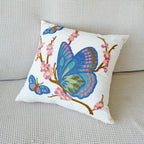 vctops Floral Butterfly Embroidered Pillow Covers 18x18 Inch Spring Summer Cotton Tufted Throw Pillow Cover Outdoor Garden Cushion Case for Sofa, Bed, Living Room (Butterfly,18"x18") - color: Butterfly
