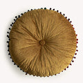 vctops Velvet Soft Round Chair Pads Cute Gradient Pom Pom Indoor Dining Chairs Cushion (Yellow, Diameter 16") - color: Yellow, style: Diameter 16 Inch