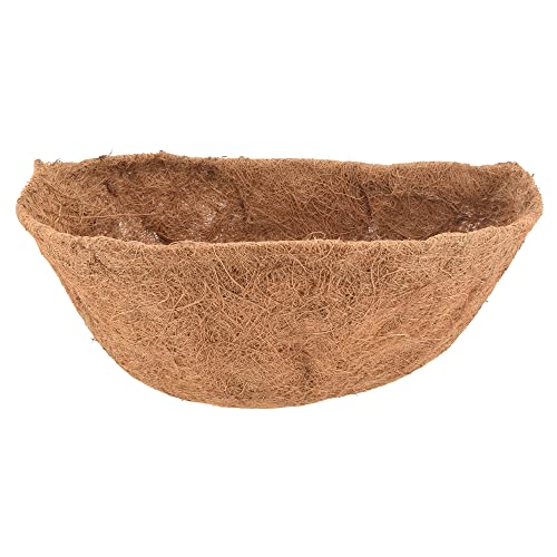 Arcadia Garden Products Extra Durable CB52 18-inch Coco Liner for Half Round Circle Wall Mounted Planters, Natural Coconut Fiber Replacement Liner for Garden Outdoor Flower Pots - size: 18-Inch, style: Wall Manger