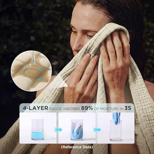 Bedsure 100% Cotton Muslin Blanket Twin XL for Bed - 4-Layer Breathable and Lightweight Soft Gauze Muslin Blankets for Adults, PureWoven Thin Summer Blanket for College Dorm, Linen Beige, 66x90 Inches - color: 00 - Beige, size: Twin XL (66" X 90")