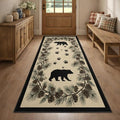 Bear Runner Rug 2.6x7, Bear Paw Print Runner Rug, Farmhouse Rustic Lodge Rugs Non-Shedding & Easy Care, for Dining Room Kitchen Office - color: Bear, size: 2.6' x 7'(Runner)