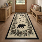 Bear Runner Rug 2.6x7, Bear Paw Print Runner Rug, Farmhouse Rustic Lodge Rugs Non-Shedding & Easy Care, for Dining Room Kitchen Office - color: Bear, size: 2.6' x 7'(Runner)