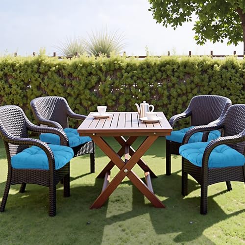 MTMR Water-Repellent Outdoor Chair Cushions Set of 2, 19”X19” Patio Chair Cushions with High Elasticity PP Cotton, Thick Tufted Outdoor Patio Furniture Cushions, Seat Cushions for Outdoor Furniture - color: Turquoise