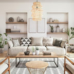 FOREVER BAMBOO Indonesian Hand-Woven Natural Rattan Pendant Light Fixture Circle Shape Woven Wicker Lampshade Chandelier Interior Decor, 15 in H x 15 in W - style: Java Circle