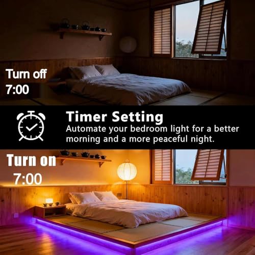 DAYBETTER Smart RGB Led Strip Lights, 150ft Led Lights for Bedroom with App Control, Multicolor Changing Led Light Strips Apply for Home Decor, Living Room, Kitchen, Home Party Decoration - size: 150 ft