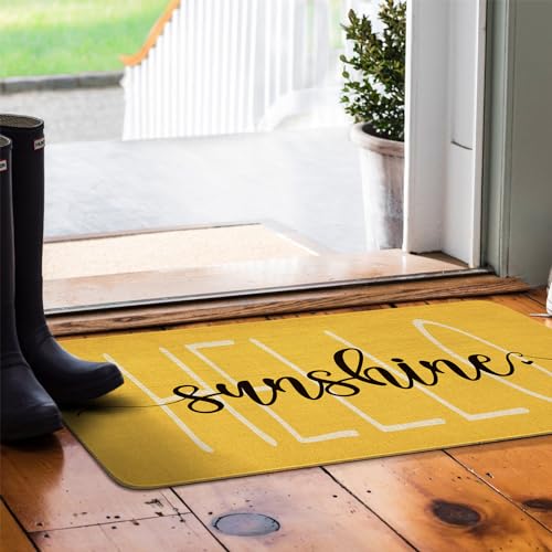 Spring Summer Door Mat,Yellow Hello Sunshine Indoor Outdoor Non-Slip Doormat,Entryway Front Porch Farmhouse Spring Welcome Door Mat for Entrance Decor,30" x 17" - color: 2026 Spring Summer 6