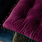 vctops Velvet Soft Square Chair Pad with Ties Cute Gradient Pom Pom Indoor Dining Chairs Cushion (Purple, 16" x 16") - color: Purple, style: 16 Inch x 16 Inch