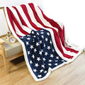 UKELER US Flag Patriotic Sherpa Throw Blanket 50''×60'', American National Flag Fleece Blanket for Bed/Couch/Sofa/Office/Camping, USA Military Veteran July 4th Gift - color: B-american Flag, size: 50''x60''