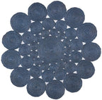 SAFAVIEH Natural Fiber Round Collection 5' Round Navy NF363N Handmade Boho Charm Farmhouse Jute Area Rug - color: Navy, size: 5' (Round)