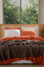 Muslin Blanket - Pure 100% Turkish Cotton Airy Soft Light Versatile Gauze Throw Blanket for Bed, Couch, Sofa (Brick, Twin XL Size (71" x 95" inch)) - color: Brick, size: Twin XL Size ( 71" x 95" inch )