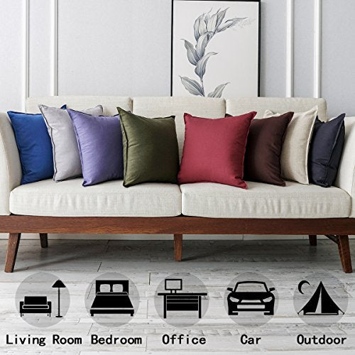 Jeanerlor Solid Cotton Linen Decoration Toss Throw Pillow Sham Cushion Case Special Pillow Cover Delicate Decorative Pillowcase for Bed/Chair/Couch, 18"x18"(45 x 45cm), Olive Green - color: Olive Green, size: 18" x 18" (Pack of 1)