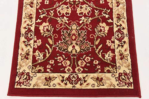 Unique Loom Sialk Hill Collection Area Rug - Washington (2' 2" x 8' 2" Runner, Burgundy/ Cream) - color: Burgundy/Cream, size: 2'2" x 8'2" (Runner)