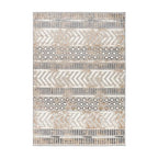 Rugshop Distressed Geometric Indoor/Outdoor Beige Area Rug Modern Tribal Stripe, Durable Stain Resistant Perfect for Patio, Backyard, Deck and Outdoor Lounge 5' x 7' - size: 5' x 7' (Rectangular)