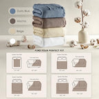 WDCOZY 100% Cotton Muslin Blanket Oversized King 4-Layer for Bed Breathable Lightweight Soft Large Boho Farmhouse Linen Tassels Ruffle Gauze Blankets 102x120 Inches Brown Mocha Chocolate Coffee Taupe - color: Mocha, size: Oversized King (102"x120")