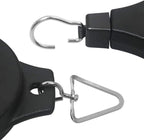 Pack Plant Hook Pulley, Retractable Plant Hanger Easy Reach Hanging Flower Basket for Garden Baskets Pots and Birds Feeder Hang High up and Pull Down to Water Or Feed (Black 2Pack)