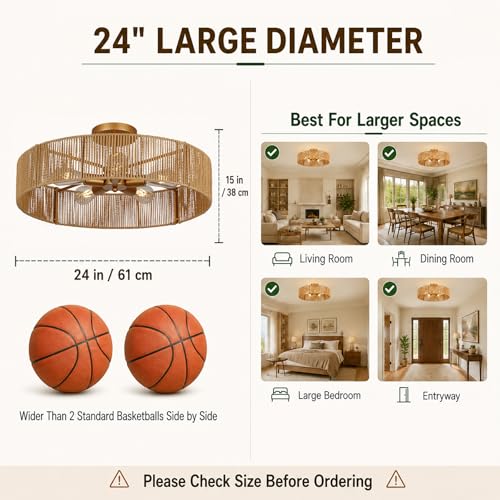 24" Natural Rattan Flush Mount Ceiling Light Fixture, 5-Light Gold Hand-Woven Wicker Boho Chandelier for Bedroom, Living Room, Dining Room, Kitchen, Rustic Lamp for Hallway and Entryway - color: Pattern A