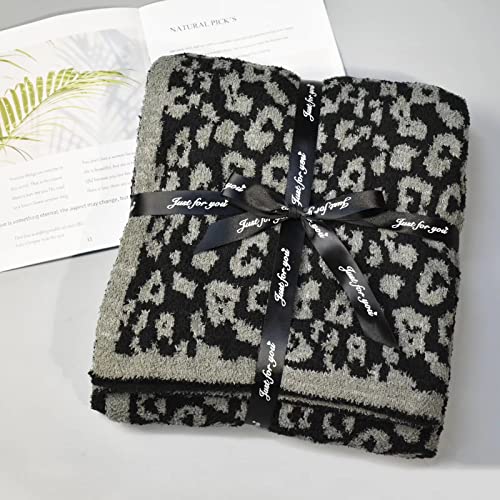 Leopard Throw Blanket Lightweight Cozy Bed Soft Blanket fit Couch Sofa Suitable for All Season,Graphite/Carbon - color: Graphite/Carbon, size: 50"x60"