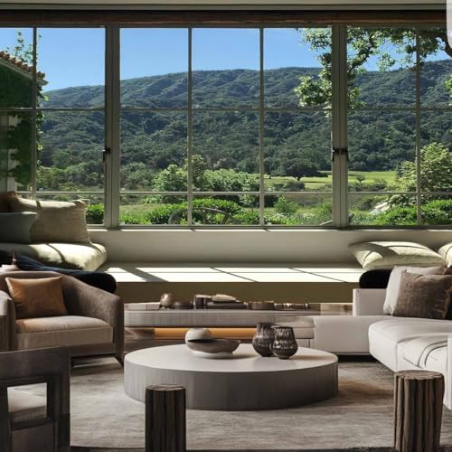 FENDROM Green Forest Natural Tapestry Landscape Window Scenery Wall Aesthetic Tapestry for Bedroom Flannel Beach Blanket Living Dinning Room College Dorm Wall Hanging - color: Jungle, size: 79"L x 59"W