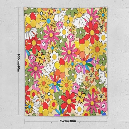 70s Vintage Flower Tapestry，Retro Floral Hippie Aesthetic Art Tapestries Home Decor for Living Room Bedroom Nursery 30"x40" - color: 70s Flower-2, size: 40"L x 30"W