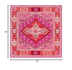 SAFAVIEH Bellagio Collection Area Rug - 3' Square, Red & Pink, Handmade Medallion Wool, Ideal for High Traffic Areas in Living Room, Bedroom (BLG545B) - color: Red/Pink, size: 3' x 3' (Square)