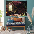Richldeas Bookshelf Tapestries Cherry Blossom Tree Tapestry Bookshelf Tapestry Wall Hanging Posters for a Windowless Office RITAYW365 - color: Pink, size: Customsize