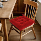 ELFJOY 4 Pack Chair Cushions for Dining Chairs Chair Pads Cushion for Kitchen Office Tufted Square Seat Cushion with Ties (U Shape Red) - color: U Shape Red