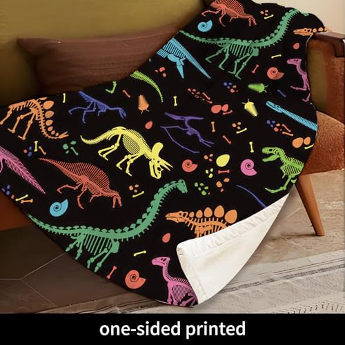 Throw Blanket for Couch, 300GSM Warm Soft Cozy Flannel Blanket, Cute Blanket for All Seasons Bedroom Home Decor Gifts, Colorful Dinosaurs 50x60 Inches - color: Colorful Dinosaurs