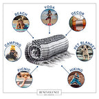 Benevolence LA Authentic Mexican Blanket – Handwoven Falsa Serape Throw – Beach, Camping, Picnic & Yoga Blanket – Lightweight Cotton Throw for Outdoor & Home – Gray, 50x70 in - color: Gray