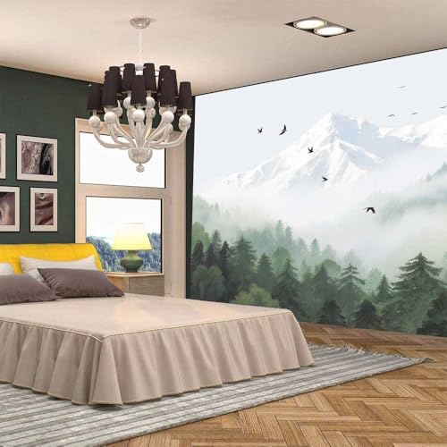 Aidatain Mountain Forest Tapestry, Misty Foggy Green Tree Watercolor Nature Landscape Wall Tapestry, Size 80" L x 60" W Art Tapestries for Living Room Dorm Bedroom Home Decor GTTLAT4 - color: Mountain Forest