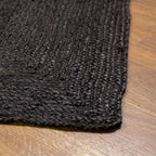 Super Area Rugs Farmhouse Jute Braided Rug - Reversible Natural Fiber- Eco Friendly Rug for Living Room - Kitchen - Entryway Hand Woven, Black, Rectangle 3' X 5' - color: Black, size: 3' x 5' (Rectangular)