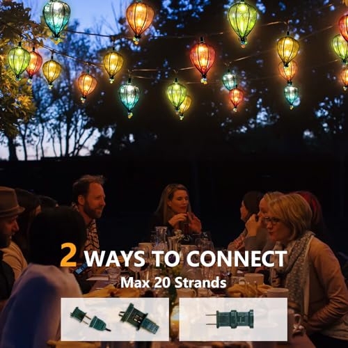 DOGHLY 11FT Fairy String Lights with 10 Color Bulbs Decorations, Outdoor Tropical Beach Theme Lights Patio String Lights for Party Camping Wedding Decor, UL Listed, Connectable, 2 Pcs - size: 2 Pcs