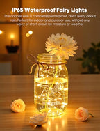 Brightown 30 Pack LED Fairy Lights Battery Operated String Lights, 7ft 20LED Waterproof Silver Wire String Lights, Firefly Starry Moon Lights for Mason Jars DIY Christmas Wedding Party Bedroom - color: Warm White, size: 30 Pack