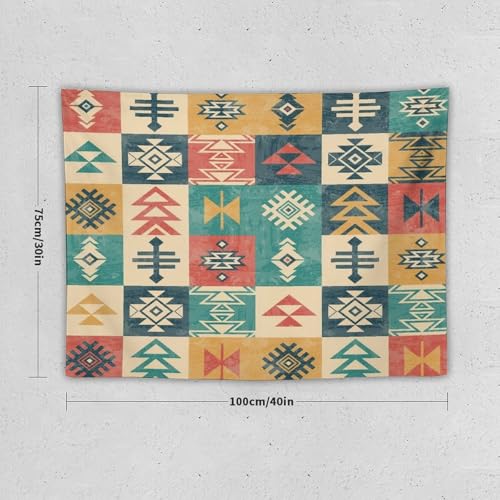 Bohemian Aztec Patchwork Tapestry, Vintage Abstract Pattern Tapestries Home Decor for Living Room Bedroom Decoration 40in Wx30in H (102×76cm) - color: Bohemian Tapestry-28, size: 40in"Wx30in"H (102×76cm)