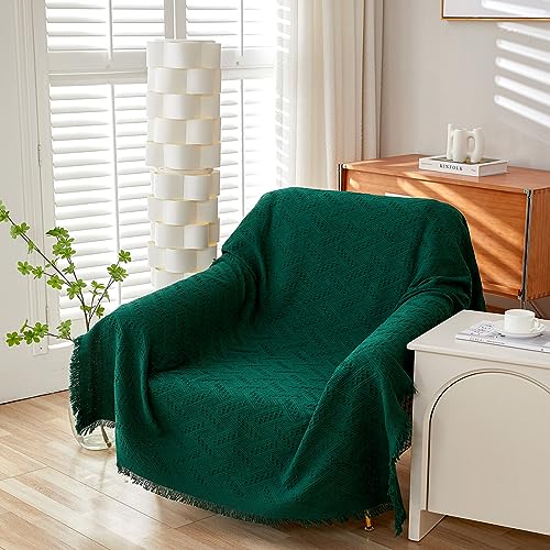 AIVIA Armless Loveseat Cover Sheet Blanket, Anti Slip Throw Cushion Covers for 2 Seater Armless Couches, Love-Seat Furniture Decor Slipcovers Protector for Dogs Cats (71” x 91” Blackish Green) - color: Blackish Green, size: 71” x 91”