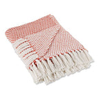 DII Woven Throw Collection 100% Cotton, Basketweave, 50x60, Spice - color: Spice, size: 50x60"
