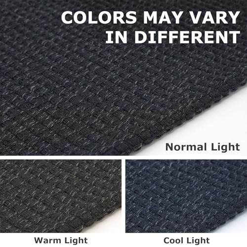 IOHOUZE Washable Runner Rug 2x5 Non Slip Runners for Hallways Entryway Runner Indoor, Kitchen Throw Rug Woven Cotton Floor Carpet for Hall Entrance Bedroom, Black/Grey - color: Black/Grey, size: 2' x 5' (Runner)