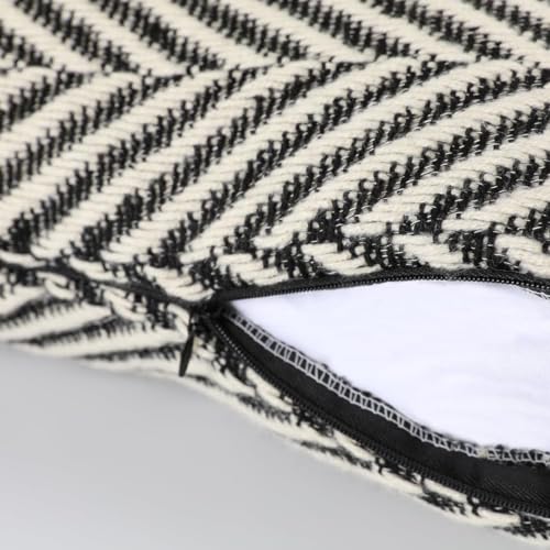 vctops Boho Throw Pillow Cover Black and White Knitted Woven Pillow Cushion Cover Arrow Knit Decoration Square Pillowcase for Sofa Couch Bedroom Living Room - 24"x24" - color: Black, size: 24" x 24" (Pack of 1)