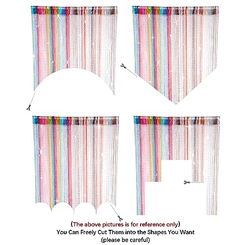 Hysenm 2 Pack 39 x 79 Inch Beaded Curtain String Door Curtains, Hippie Room Decor Curtains for Doorway, Closet Divider Privacy Decor, Boho Home Decoration Bedroom, Party, 6 Colors - color: 6 Colors
