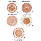 LEIQI Handwoven Rattan Round Flat Wall Basket Nordic Styles Artisanal Weave Hanging Wall Decors for Living Room - size: B