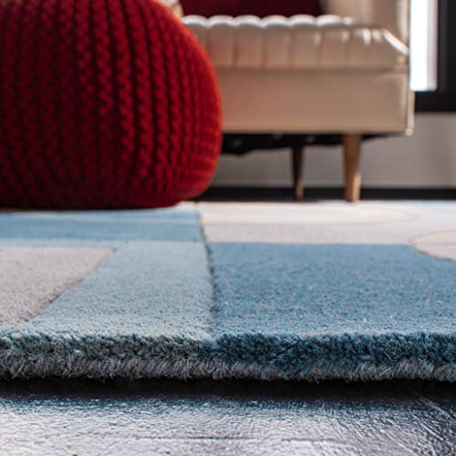 SAFAVIEH Rodeo Drive Collection Accent Rug - 3'6" x 5'6", Blue & Multi, Handmade Mid-Century Modern Abstract Wool, Ideal for High Traffic Areas in Entryway, Living Room, Bedroom (RD845B) - color: Blue/Multi, size: 3'6" x 5'6" (Rectangular)