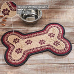 VHC Brands Braided Cotton Rug Small, Cotton Area Rug, Accent Rug, Floor Decor, Connell Collection, Bone Shape 11.5x17.5, Burgundy - size: 11.5x17.5