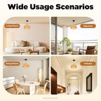 TFCFL 15Inch Bamboo Chandelier, Rattan Pendant Lamp Shade Ceiling Lighting Weave Bamboo Rattan E26 Hanging Light Fixture Hollow Lampshade Pendant Light for Dining Room (Bulbs Not Included) - size: 15 Inch
