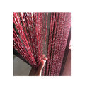 1x2 M Door String Curtain Rare Flat Silver Ribbon Thread Fringe Window Panel Room Divider Cute Strip Tassel for Wedding Coffee House Restaurant Parts, Claret - color: Claret Red