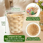 20pcs Small Baskets, Mini Woven Bamboo Basket, Desktop Small Flower Pot Wicker Basket Pencil Holder for Home Office Table Storage Party Favors Crafts Decor, 3.54 x 2.95 inch