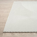 Abani Cream Area Rug for Living Room, Bedroom- Zen Reiki Pattern- 6' Round -Durable & Easy to Clean - color: Cream, size: 6' (Round)