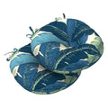 LVTXIII Outdoor Bistro Chair Cushions, 15"x15"x4" Round Patio Chair Cushions, All Weather Tufted Seat Cushions for Patio Furniture Use, Set of 2, Swaying Palms Blue - color: Swaying Palms Blue
