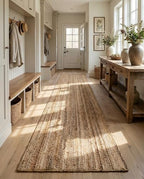 Rugs.com - Braided Jute Rug – 16 Ft Runner Natural Hand Braided Jute Rug – Eco-Friendly Coastal Style for Hallways and Entryways - size: 2'7" x 16'5" (Runner)