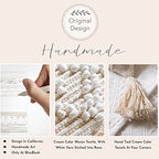 BlissBlush Cream White Boho Throw Pillow Cover 20X20, Boho Woven Textured Pillow Cover, Neutral Pillow Cover, Sofa Couch Bed Farmhouse Lumbar Pillow (Cover ONLY) - color: Cream, size: 20" x 20" (Pack of 1)